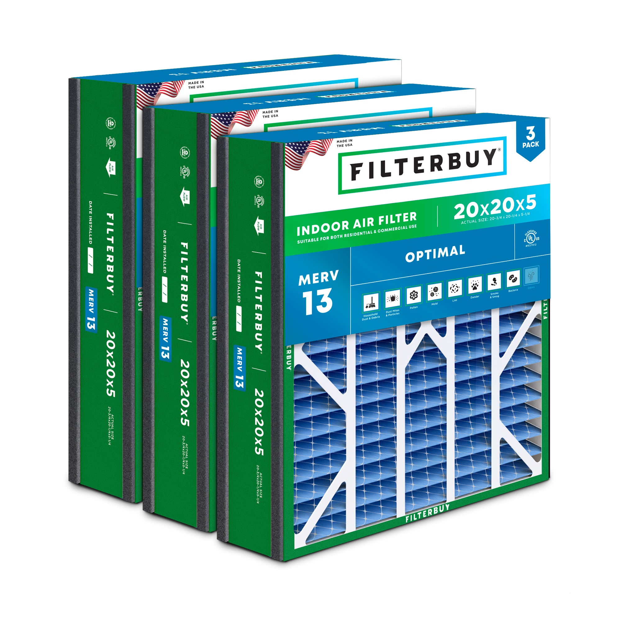 Ultravation 20x20x5 MERV 13 Replacement Filter