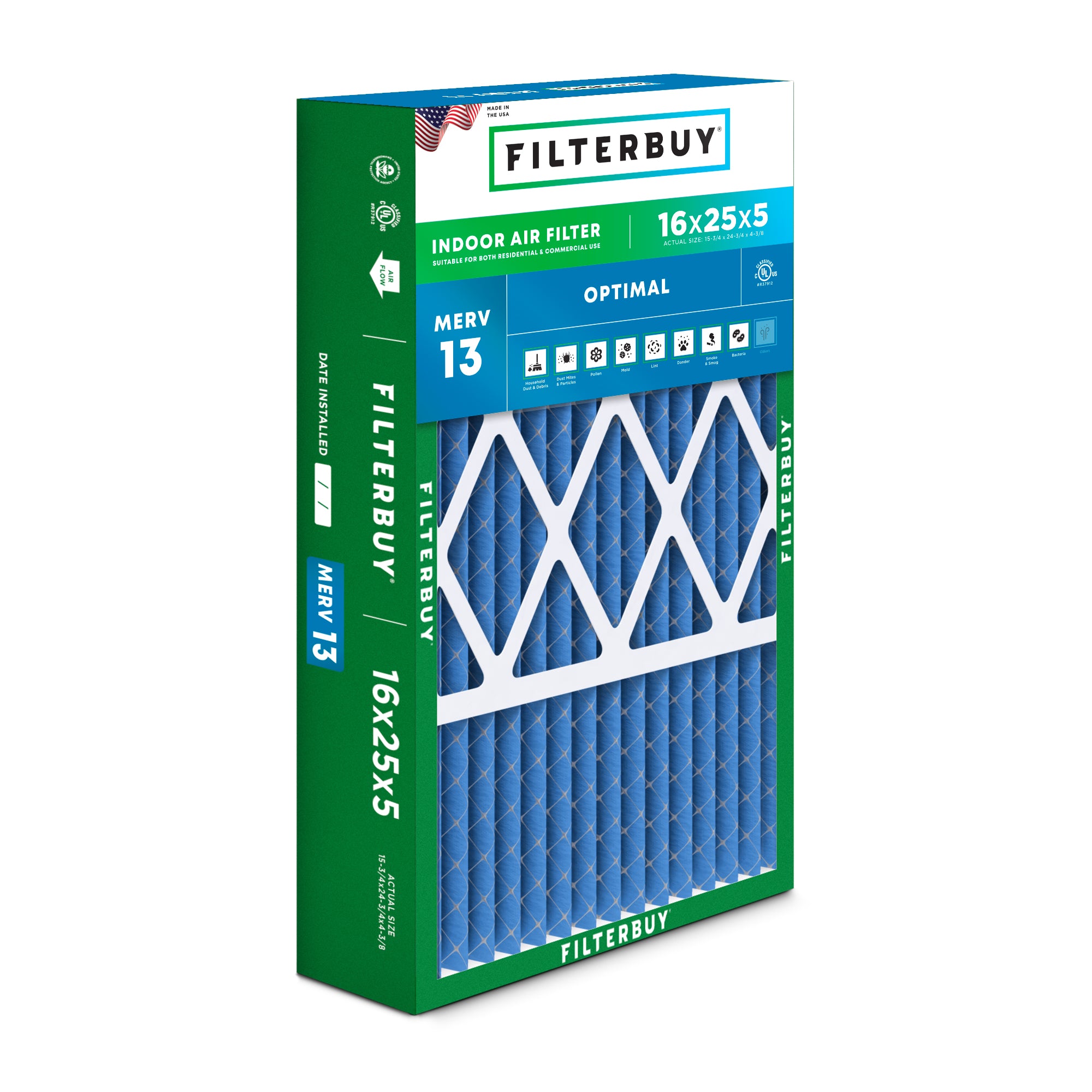 Day and Night 16X25X5.25 MERV 13 Replacement Filter