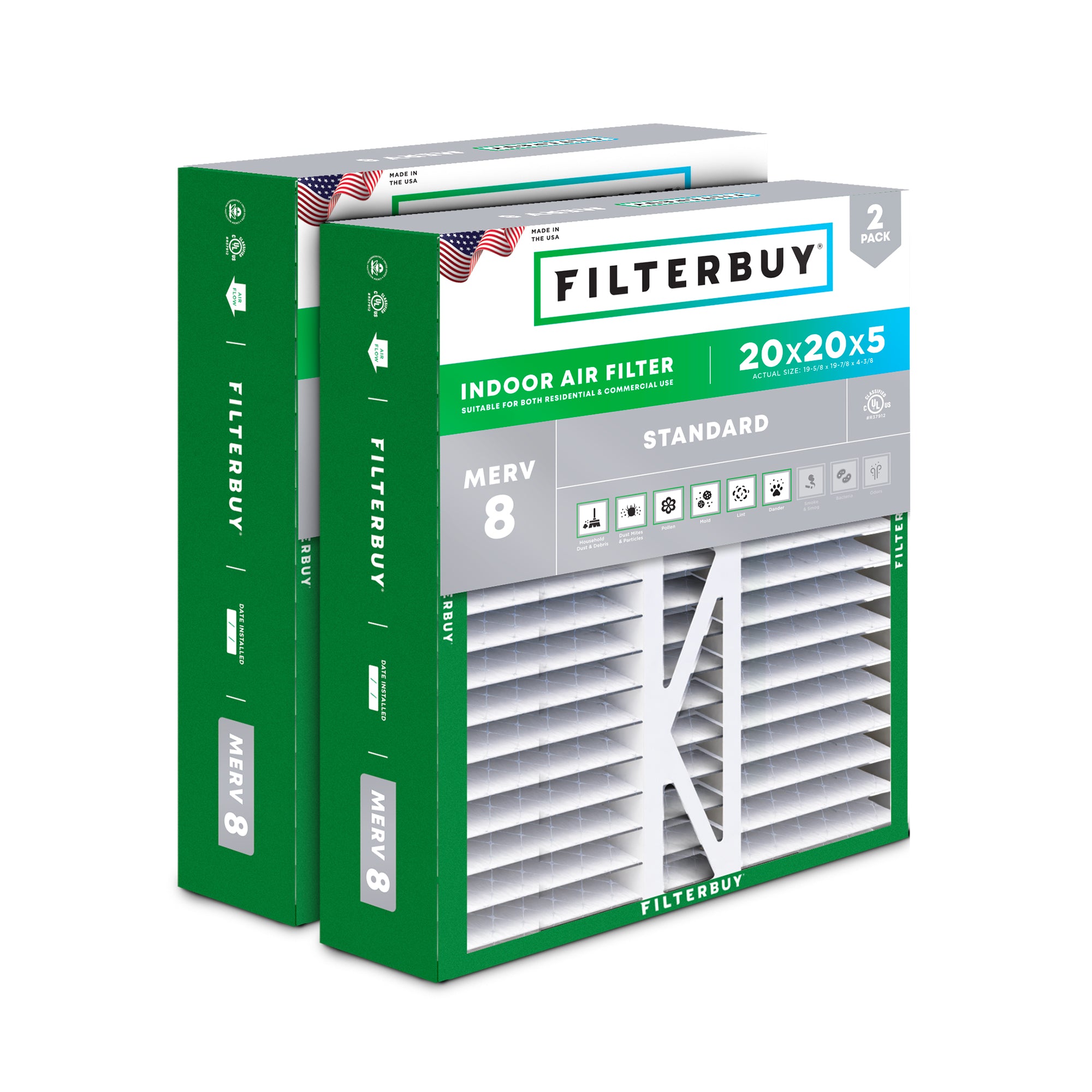 Honeywell 20x20x5 MERV 8 Replacement Filter
