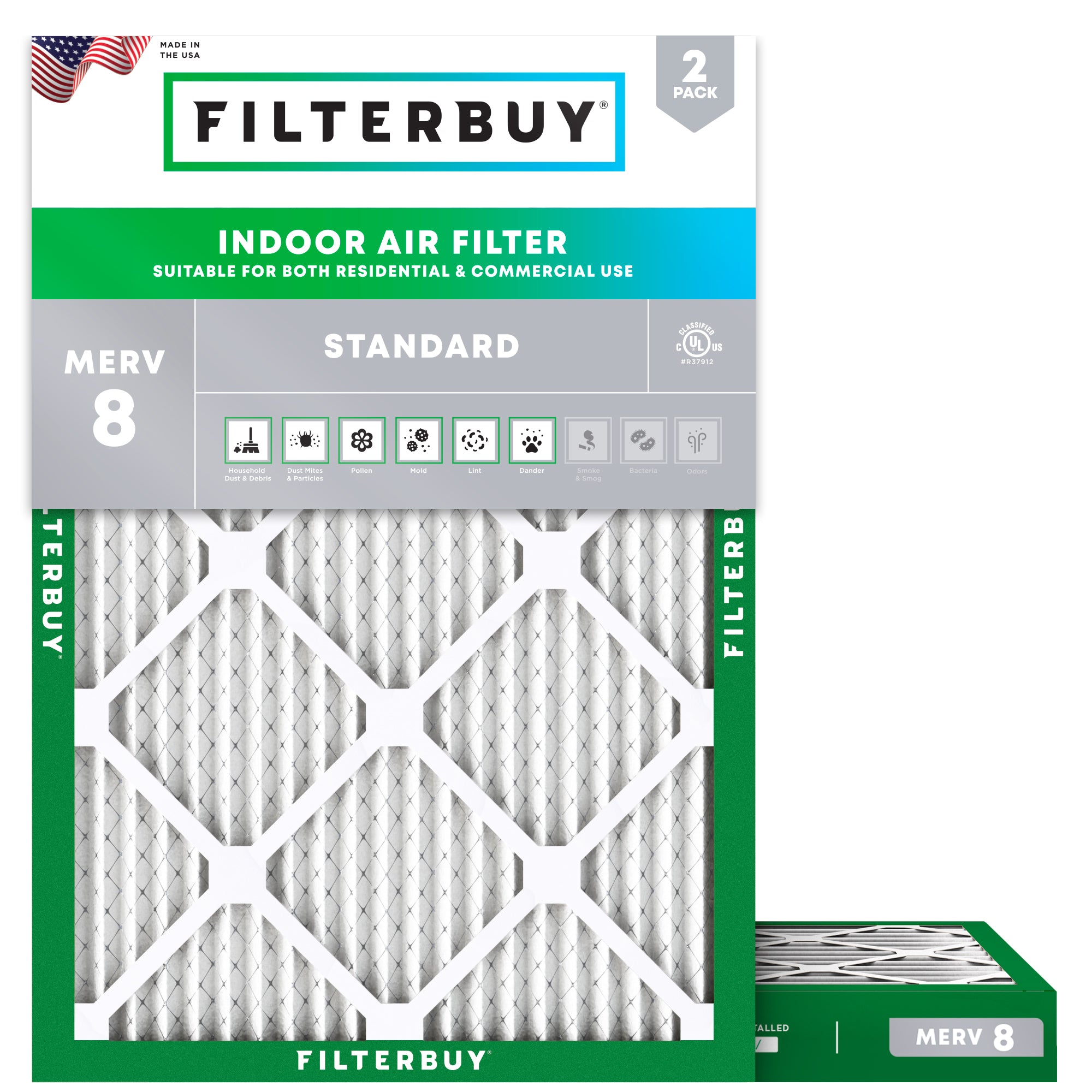 10x16x2 MERV 8 Air Filter