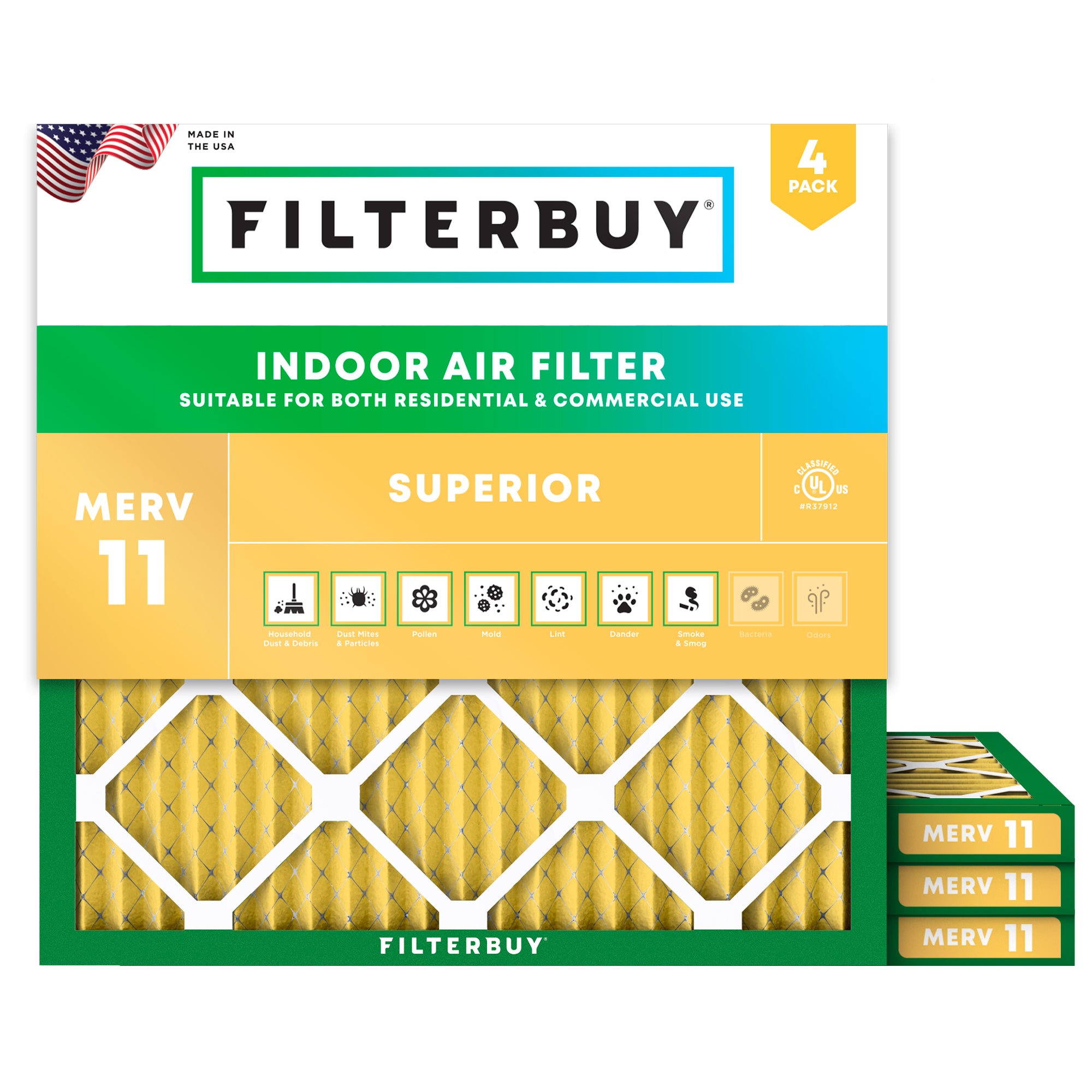15x15x1 MERV 11 Air Filter