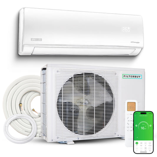 24,000 BTU Ductless Mini Split AC and Heat Pump, 17 SEER2, Variable Speed Inverter, Single Zone (230V)